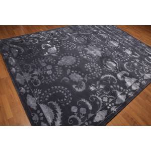 Canora Grey One-of-a-Kind Grosvenor Transitional Hand-Knotted Tone On Tone Aubergine Area Rug OROH1143